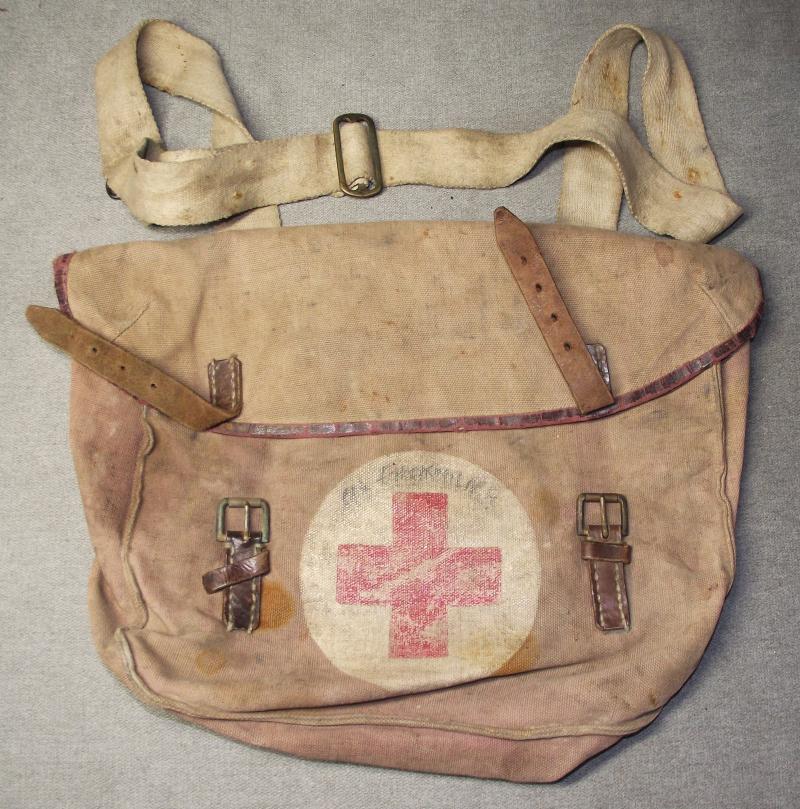 Rare British WW1 Medical Orderly's Field Dressings Side Satchel Bag.