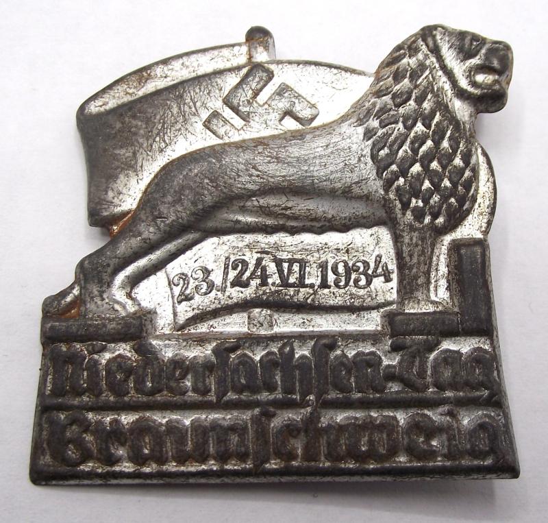 Niedersachsen Tag Event Badge/Tinnie.Braunschweig, 1934.