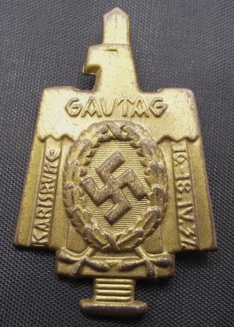 Gautag Event Badge/Tinnie. Karlsruhe, 1937.