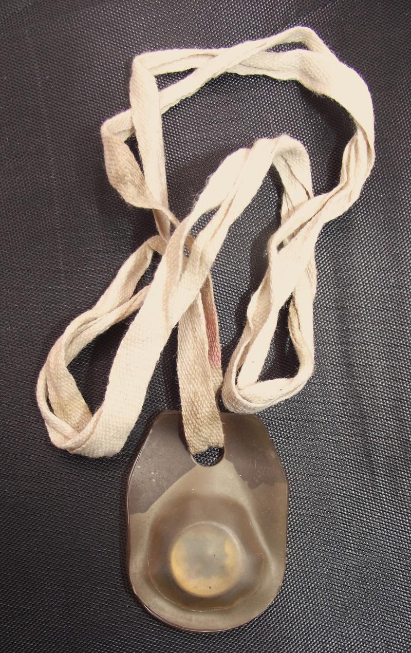 WW2 British Escape Compass and Rubber Pouch with Lanyard.