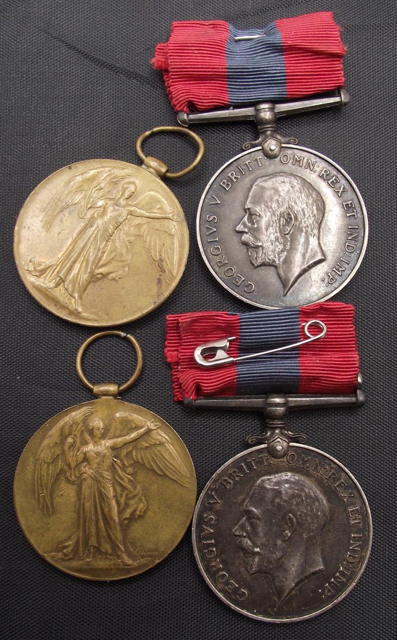 WW1 Family Medal Pairs. Gloucester and Liverpool Regiment.