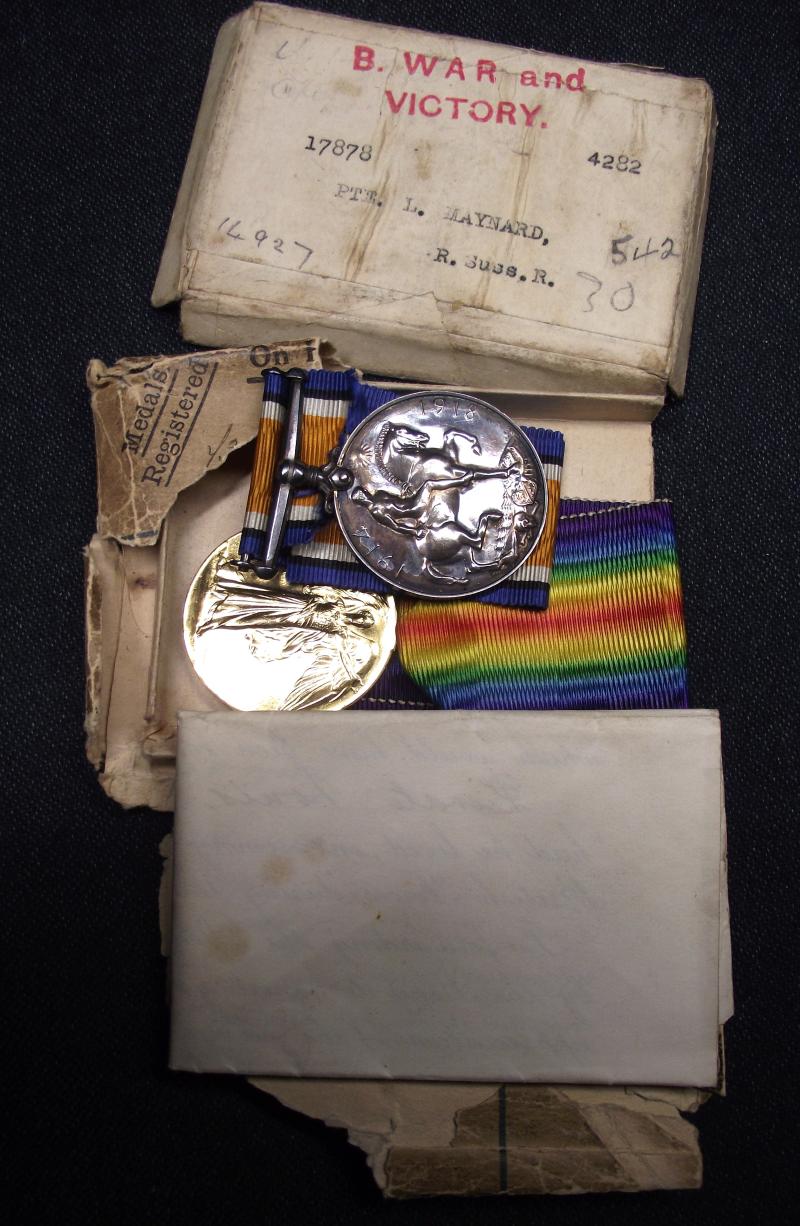 WW1 Passchendaele Boxed KIA Medal Pair. Machine Gun Company. 1917.