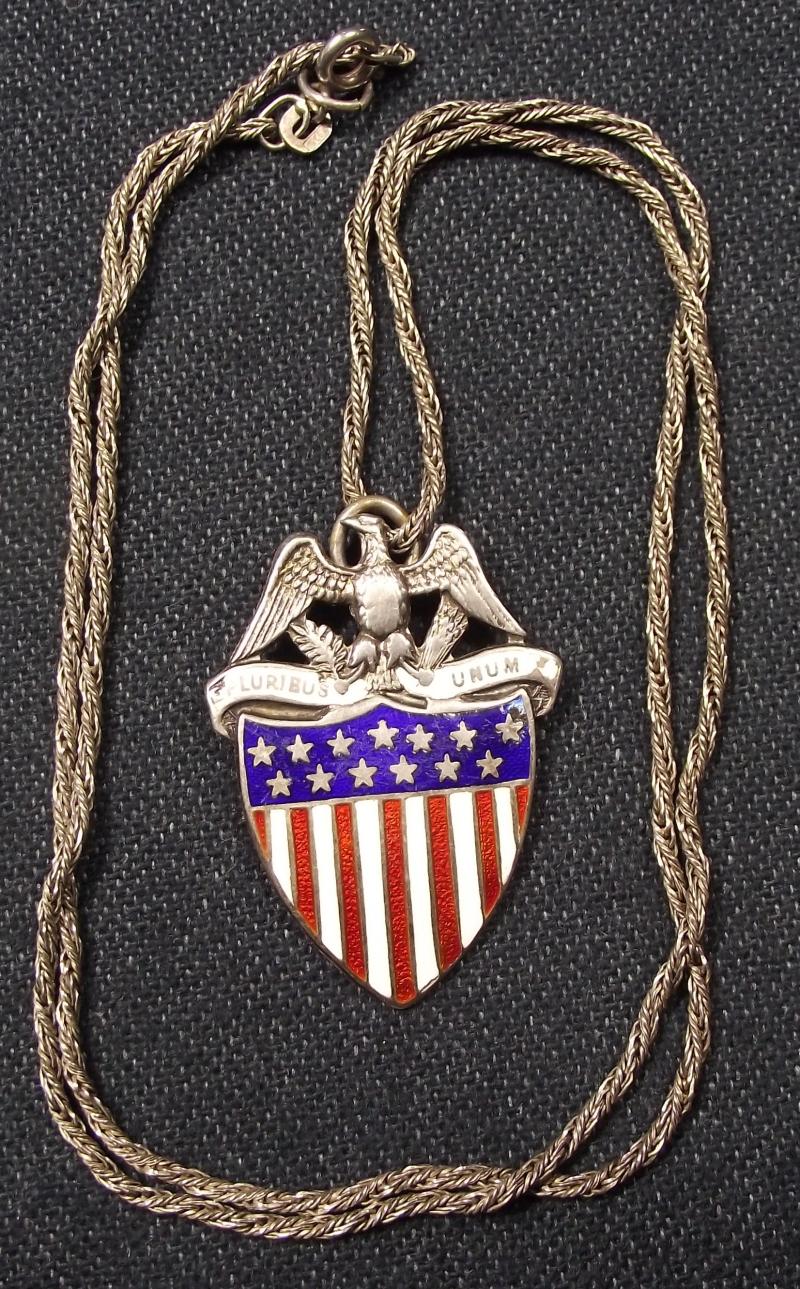 1918 Dated UK Appreciation Silver Pendant. From The Boys of the U.S. Army.