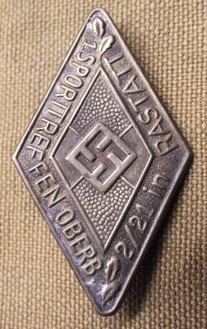 Hitler Youth Tinne/ Event Badge. 1.Sporttreffen Rastatt.