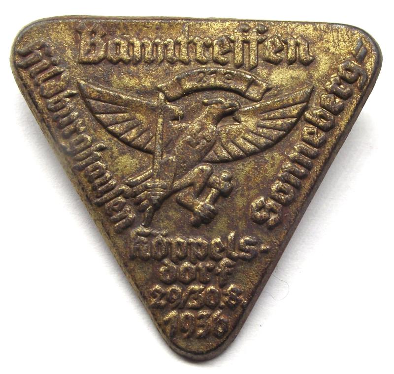 Hitler Youth Event Badge/Tinnie. Banntreffen 219, Sonnenberg. 1936.