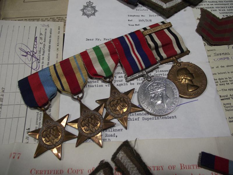 WW2 British Medal Group, Paperwork and Insignia. Bristol.