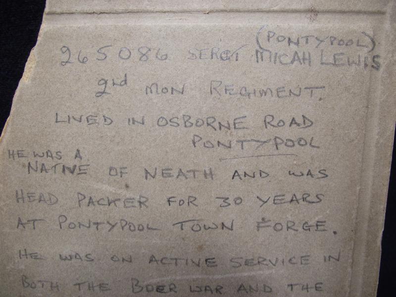 2nd Battalion Monmouthshire Framed Photo and Details.