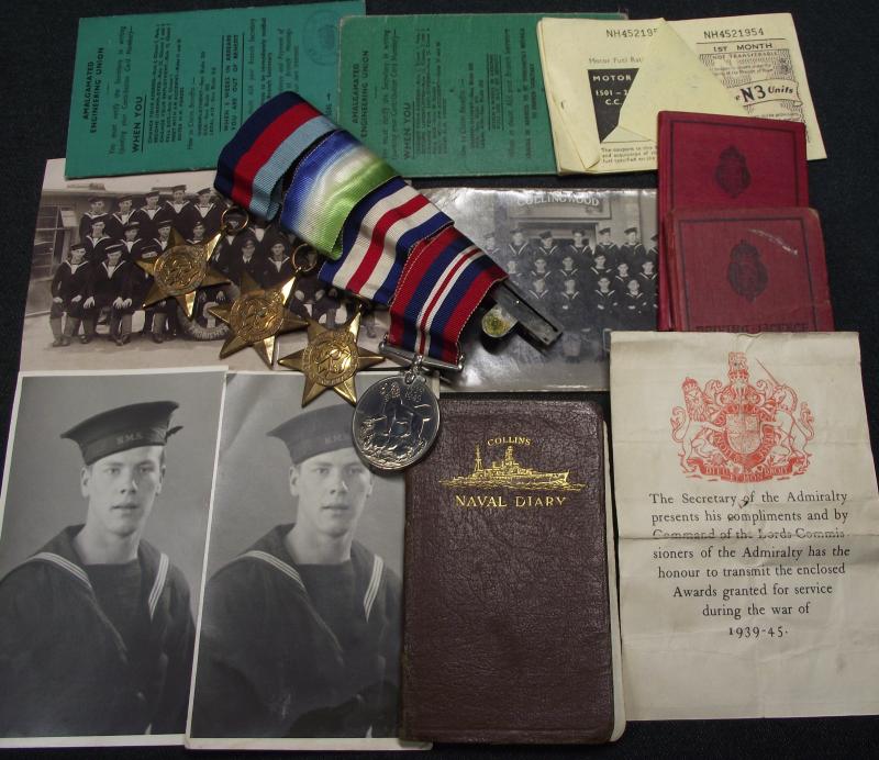 WW2 Royal Navy Medal Group and Photos. Normandy and Cardiff Connection.
