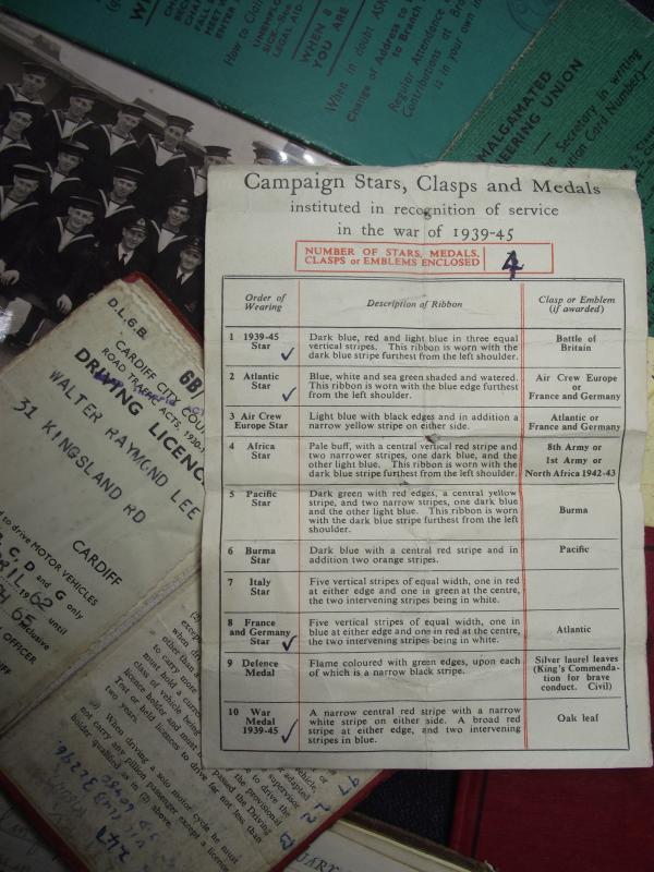 WW2 Royal Navy Medal Group and Photos. Normandy and Cardiff Connection.