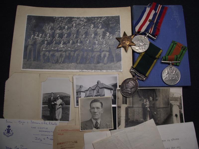 WW2 Territorial Efficiency Group. RE, Bomb Disposal. Royal Monmouthshire Royal Engineers.