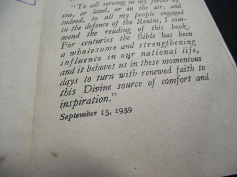 1944 Dated Soldiers New Testament with 1946 Dated German Written Sentiment.