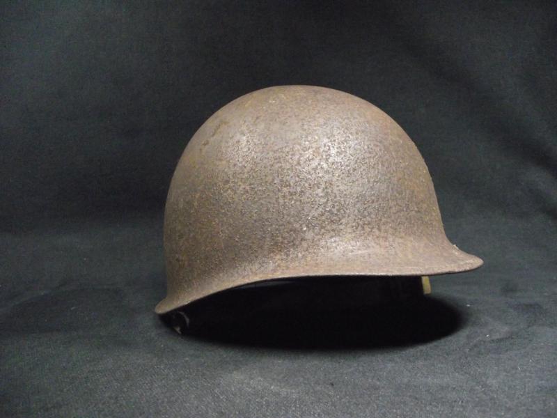 WW2 U.S. Army M1 Front Seam Swivel Bail Combat Helmet Shell.