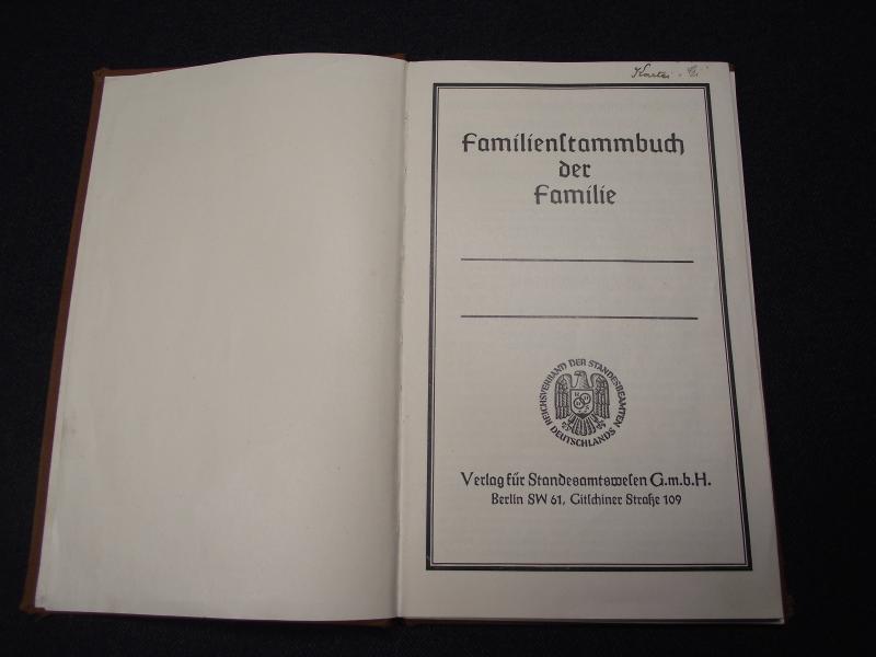 WW2 German Deutsches Einheits Familien Stammbuch. Family Tree Book, Austria, 1939.