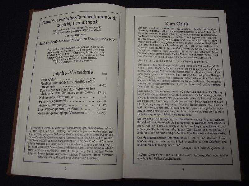 WW2 German Deutsches Einheits Familien Stammbuch. Family Tree Book, Austria, 1939.