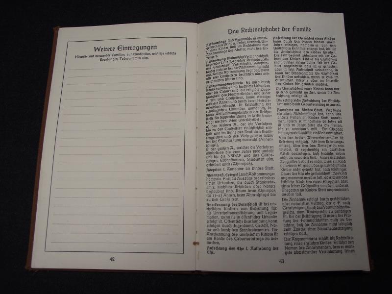 WW2 German Deutsches Einheits Familien Stammbuch. Family Tree Book, Austria, 1939.