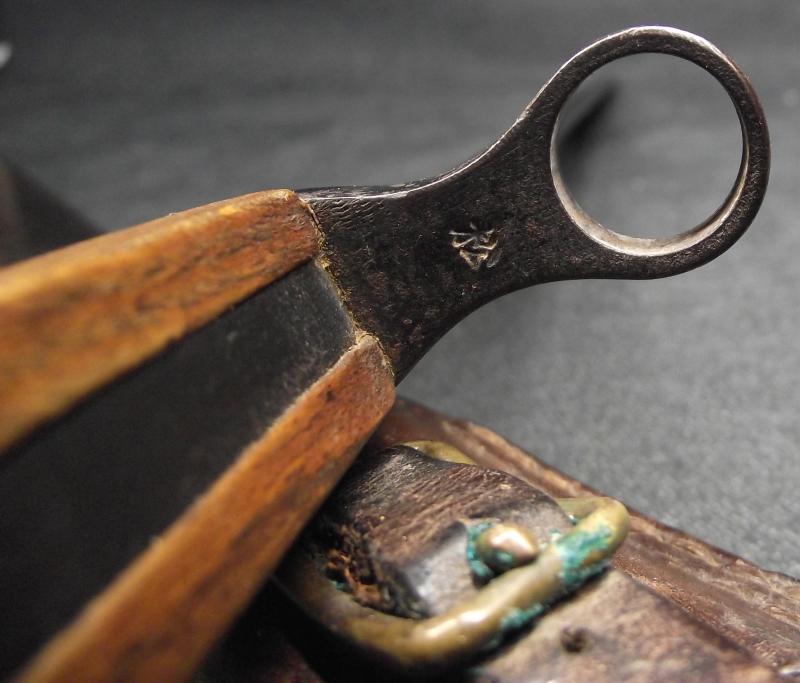 WW2 Japanese Arisaka Type 30 Rifle Bayonet and Scabbard with its Period Leather Frog. Minty?