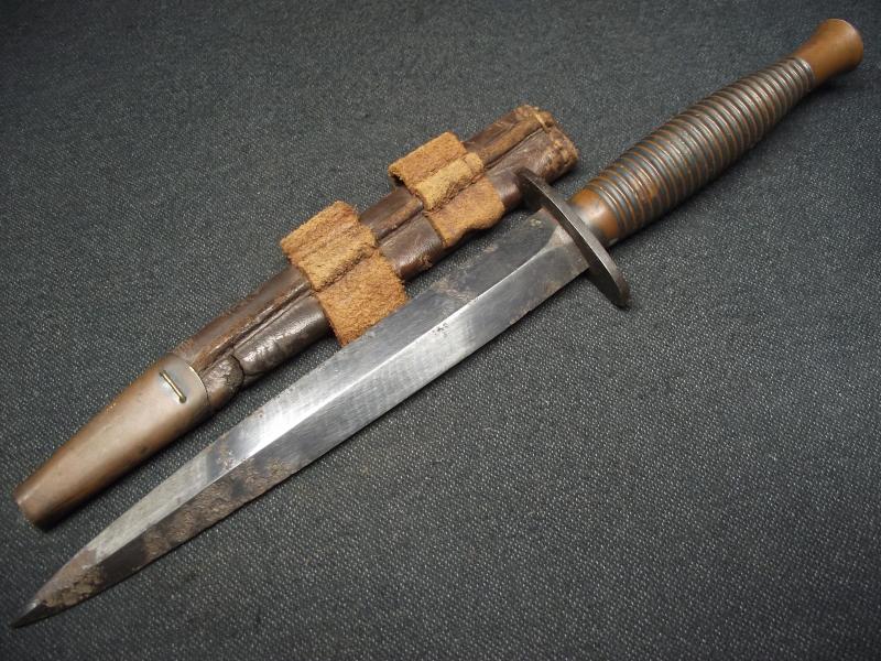 B2 Third Pattern F-S Commando Dagger, Heavy Blade, Mid War.