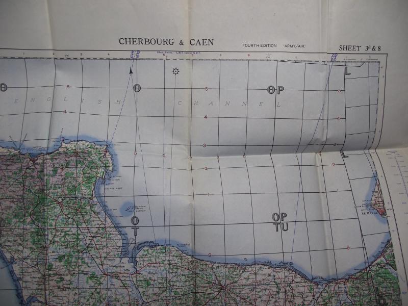 British 1943 Dated Map. Cherbourg & Caen. Normandy Invasion.