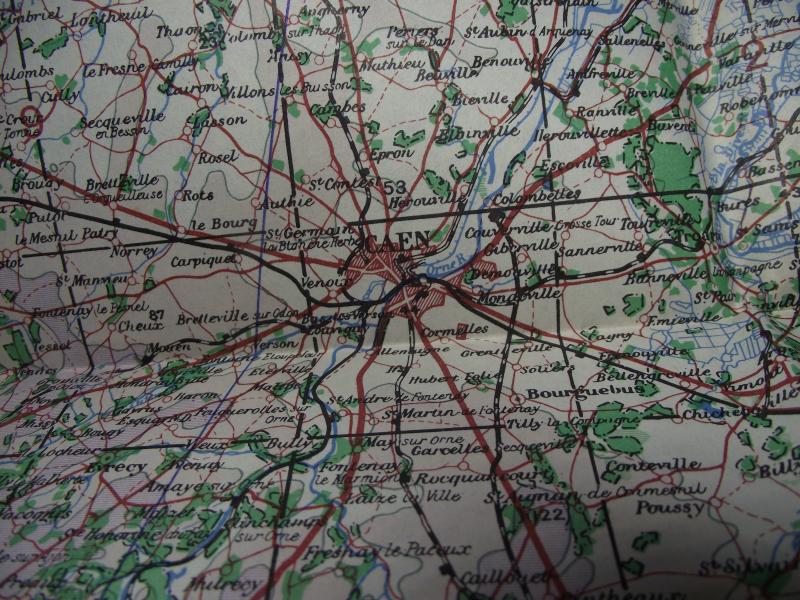 British 1943 Dated Map. Cherbourg & Caen. Normandy Invasion.