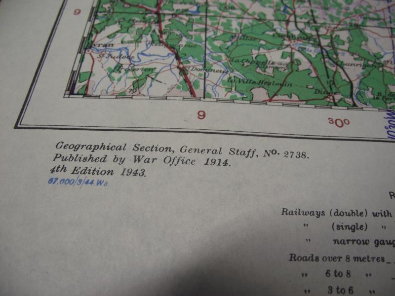 British 1943 Dated Map. Cherbourg & Caen. Normandy Invasion.