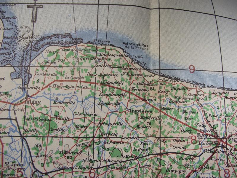 British 1943 Dated Map. Cherbourg & Caen. Normandy Invasion.