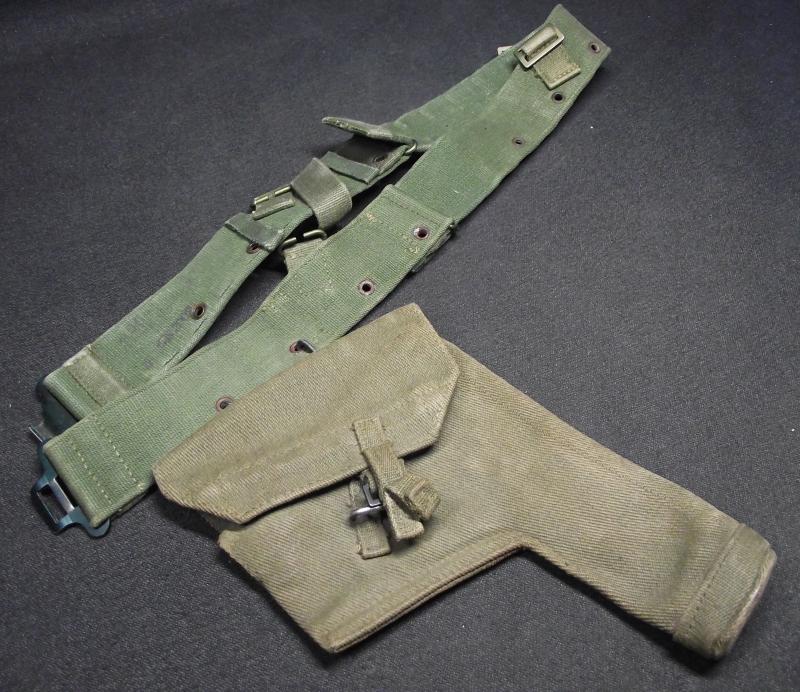 1945 Dated British 44 Pattern Pistol Holster and 44 Pattern Belt.