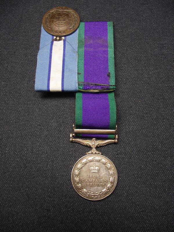 Mounted GSM, Northern Ireland, and UN Medal Pair. Coldstream Guards.