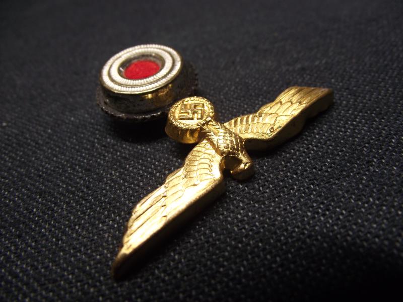 WW2 German EM/NCO Tellermutze ''Donald Duck'' Combination Insignia.