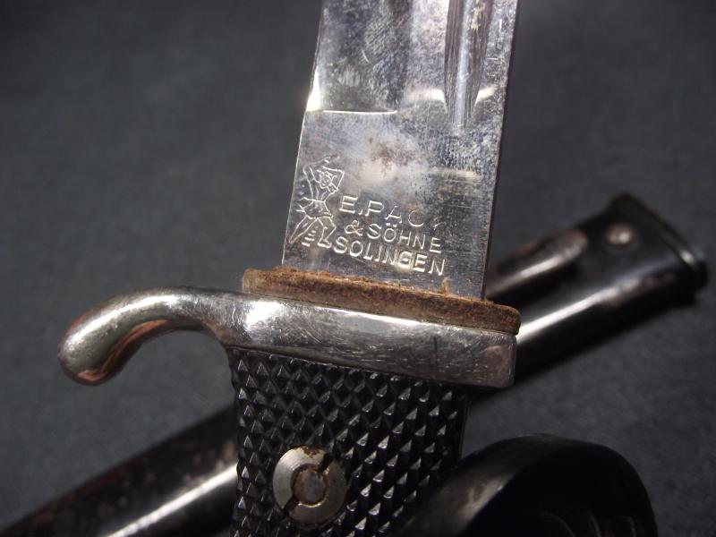 WW2 German Military ''Walking Out'' Parade Bayonet. Maker and Distributor Marked. E.Pack.