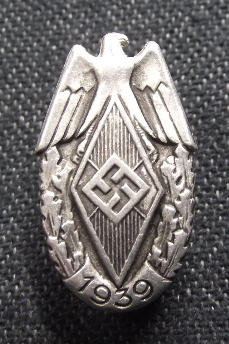 1939 Dated Hitler Youth Sports Participants Badge.