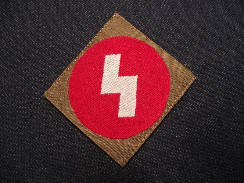 Deutsche Jungvolk Cloth Sleeve Badge Insignia with Paper RZM Tag