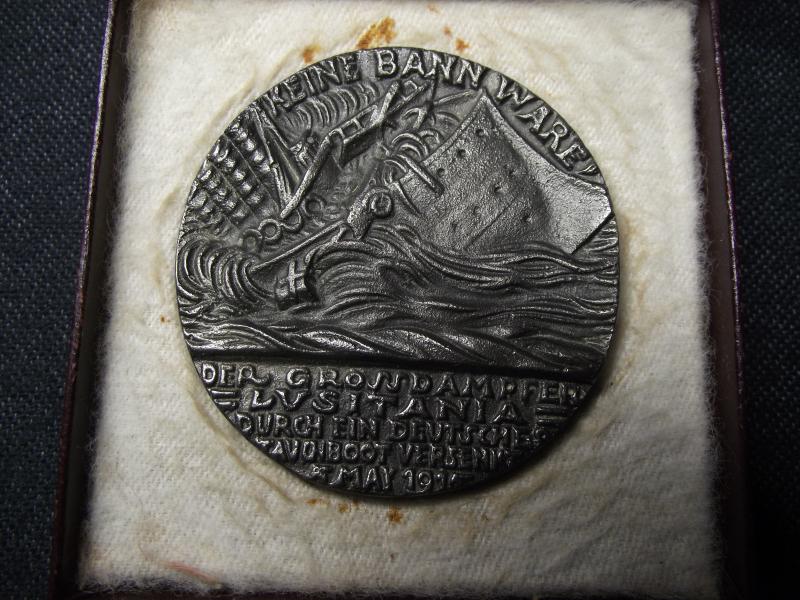 WW1 British Boxed RMS Lusitania Medal.