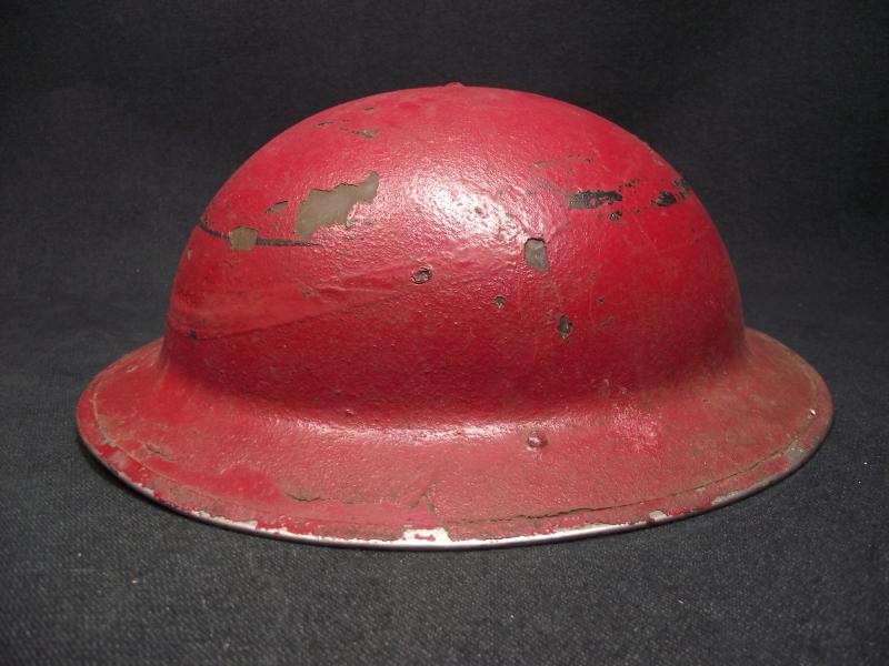 Red Painted 1941 Dated British Army MK2 Helmet. Army Fire Service?