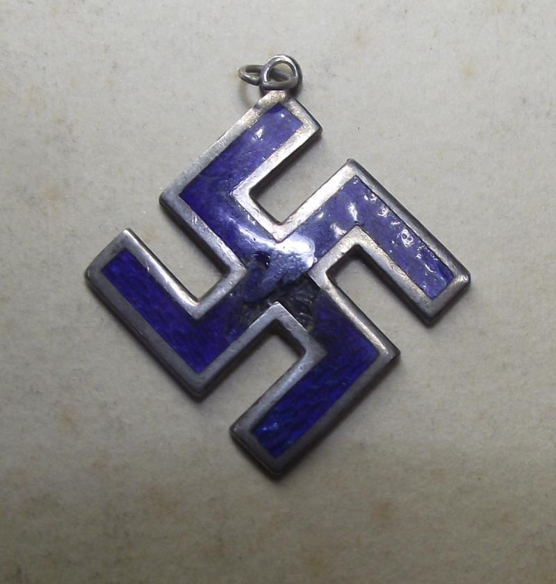 Silver 1930's Swastika Pendant.
