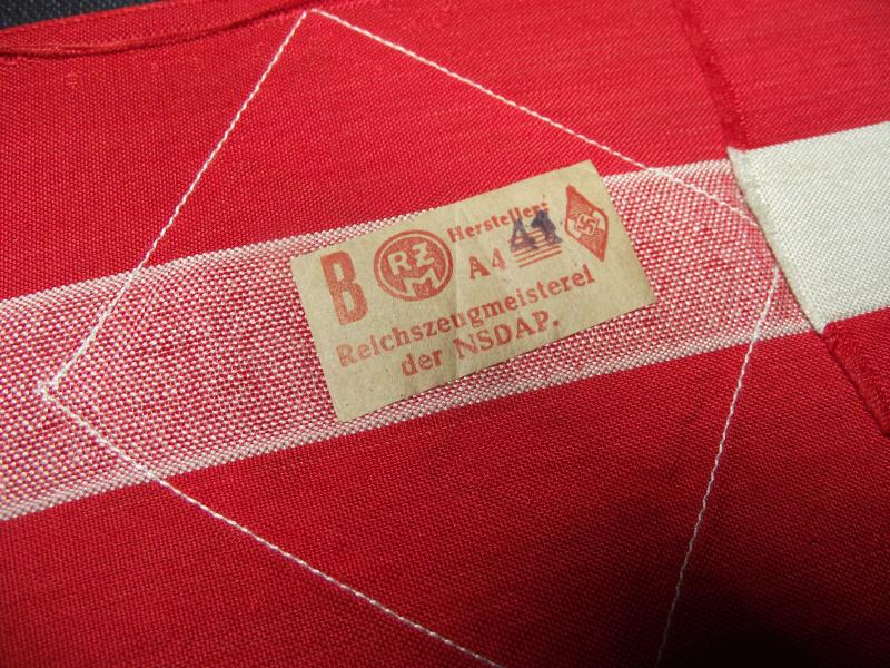 Mint Hitler Youth Armband. Unissued with RZM Paper Tag.