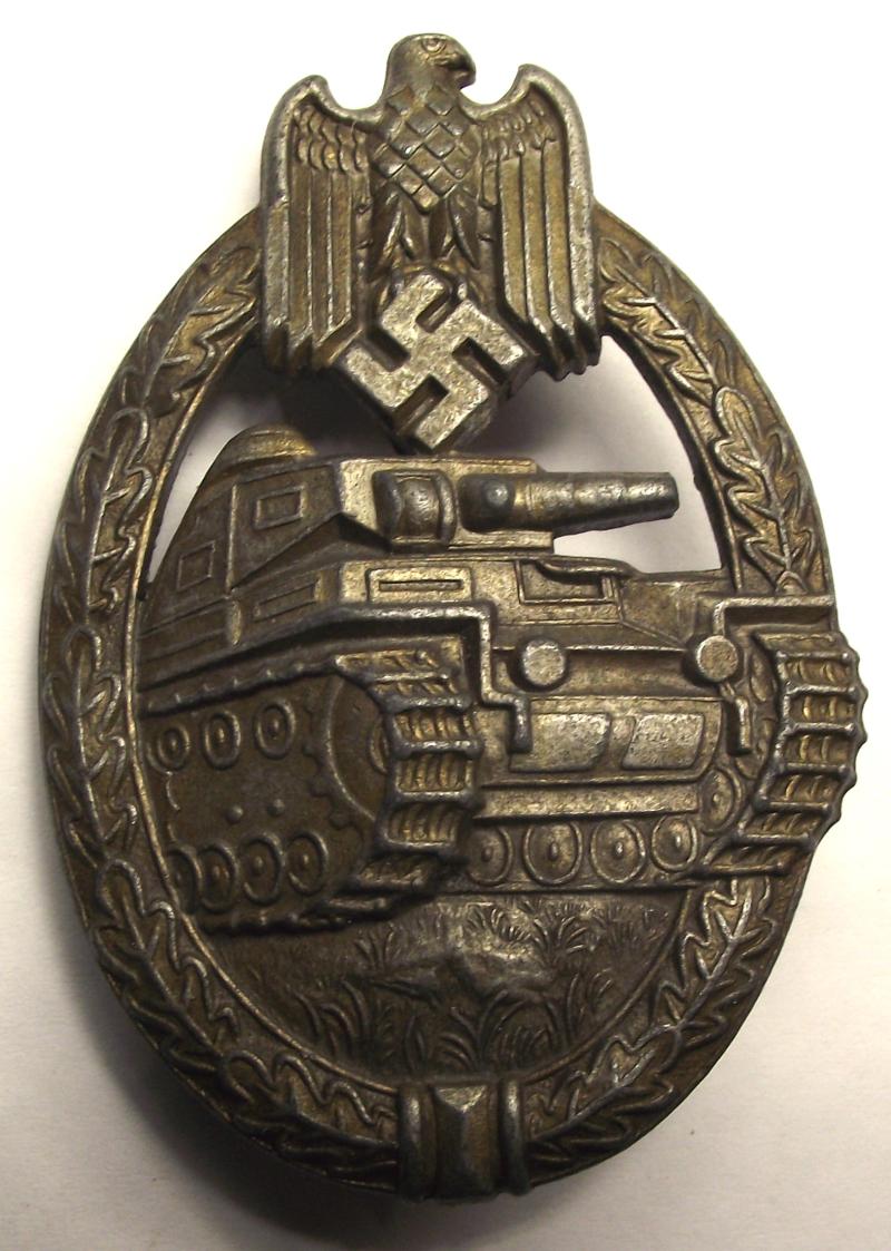 WW2 German Bronze Grade Panzer Assault Badge.