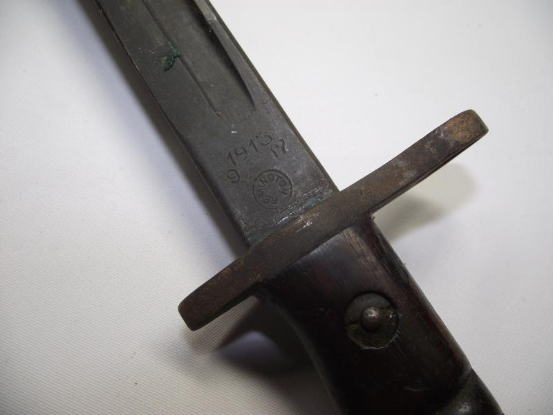 WW1 M1913 Remington Bayonet. American Property Over-Stamps.
