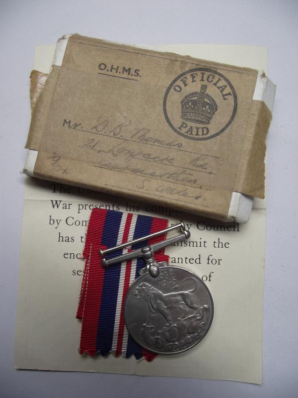 WW2 British Family Medals. Carmarthen. POW?