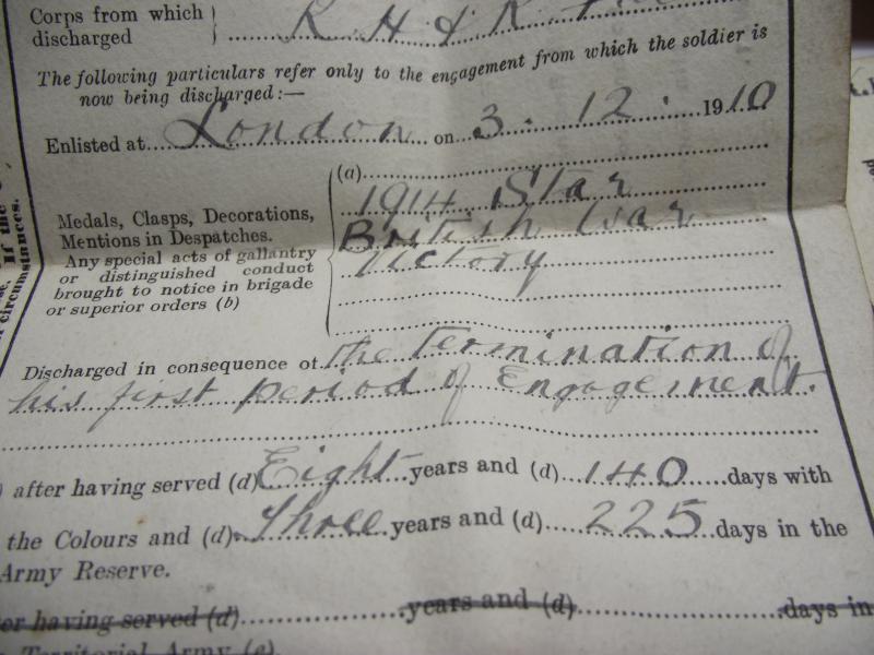 WW1 British Pay Book and Related Discharge Paperwork.