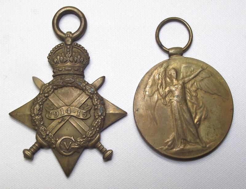 WW1 Cameron Highlanders Medals.