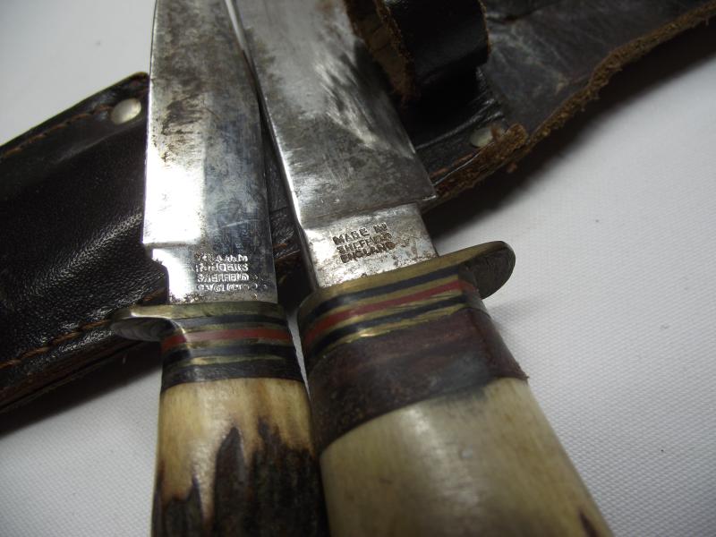 Vintage Sheath Knife Pair. Rodgers.