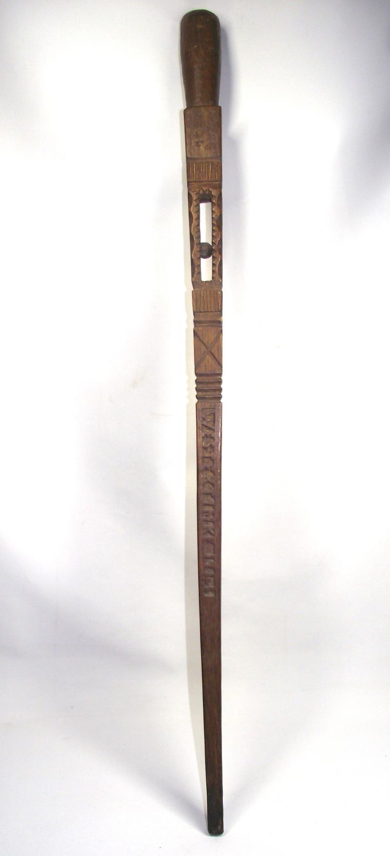 British POW Souvenir Walking Stick. Milag/Westertimke, 1944.