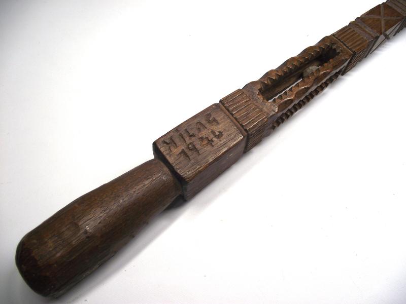 British POW Souvenir Walking Stick. Milag/Westertimke, 1944.