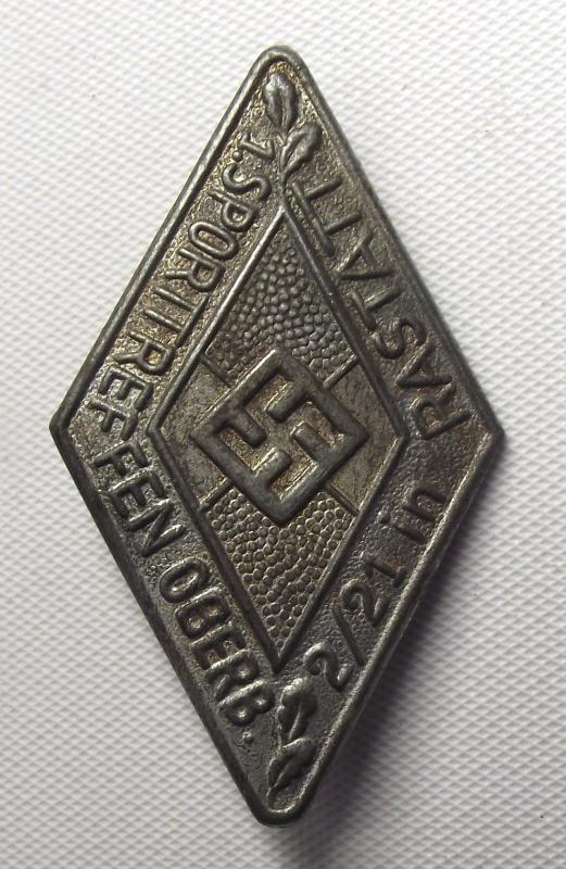 Hitler Youth-BDM Event Badge/Tinnie. Sporttreffen, Rastatt.