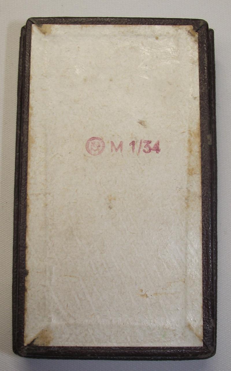 WW2 Boxed Bronze NSDAP Long Service Medal and Ribbon Bar, MM/15-Fredich Orth.