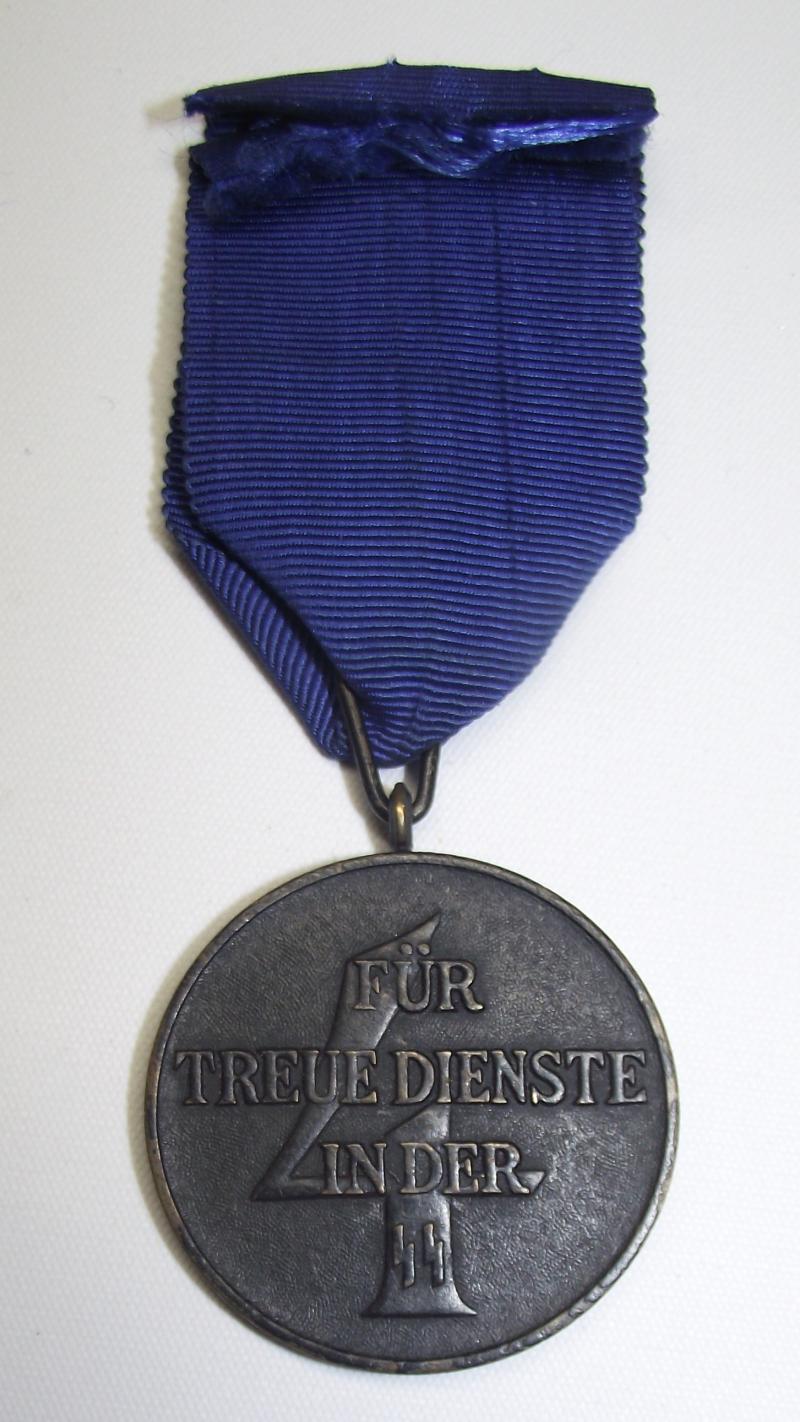 WW2 German SS 4 Year Long Service Medal. Type2.