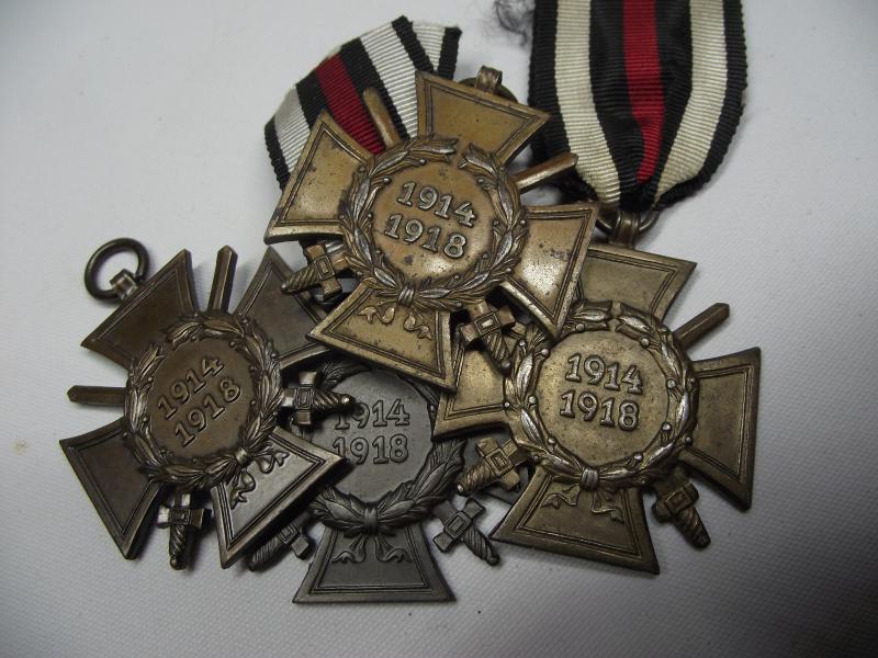 4 X WW1 German ''Hindenburg'' Honour Crosses.