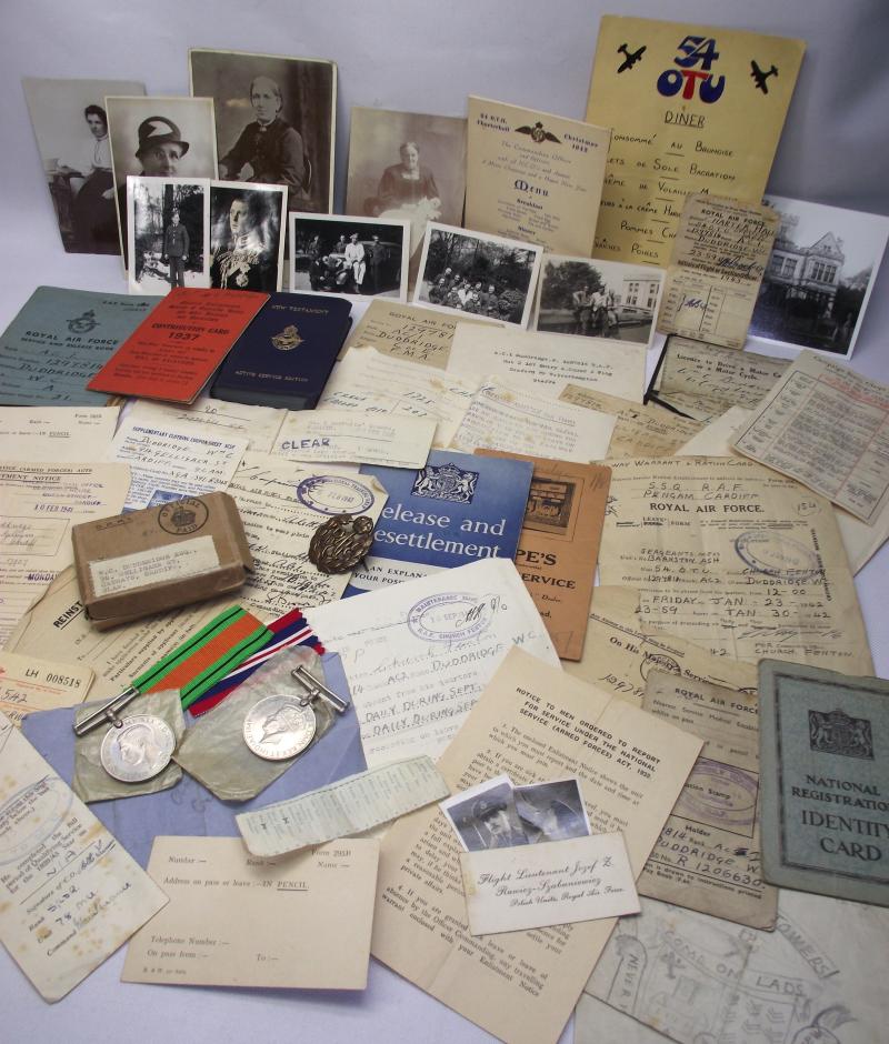 WW2 RAF 54 OTU Medal and Paperwork Grouping. Cardiff Veteran.
