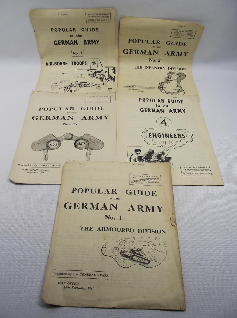 5 X 1941 Dated War Office Publications, Popular Guide to the German Army. to