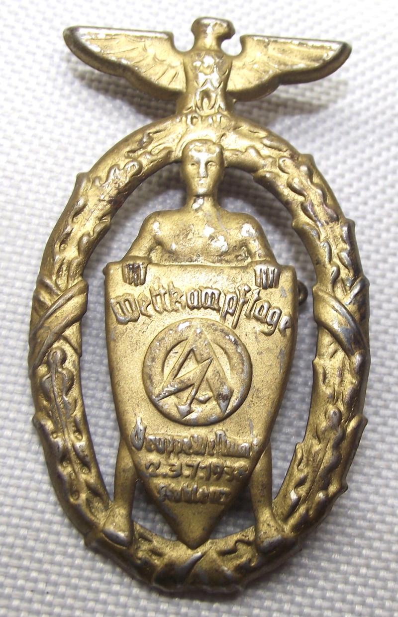 SA Event Badge/ Tinnie. SA Wettkampftage, 1938.
